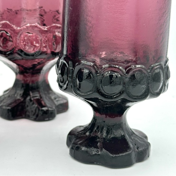Set of Three 1960’s Tiffin Franciscan Madeira Purple Amethyst Heavy Goblets - Picture 4 of 5